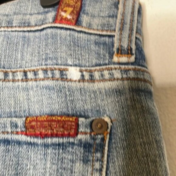 7 For All Mankind Blue Flare Wide Leg Jeans - Picture 4 of 4